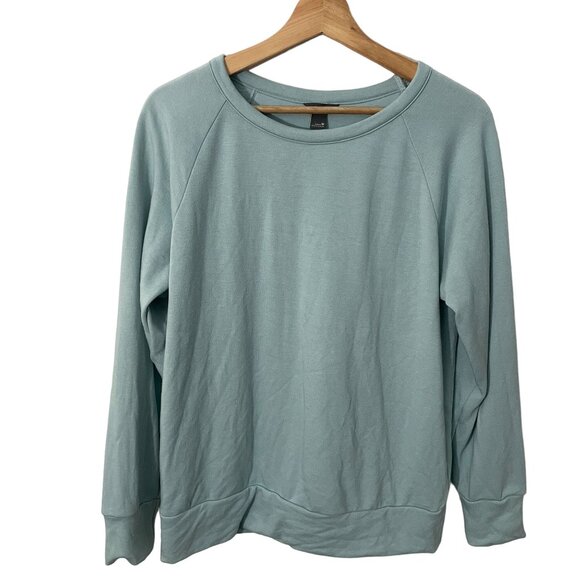 Eddie Bauer Lightweight Sweatshirt Women M Green Stretchy Soft - Picture 1 of 7